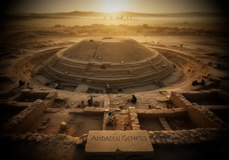 Anadolu’daki tarih öncesi höyük kazı alanında ortaya çıkarılan katmanlar ve antik yerleşim izleri.