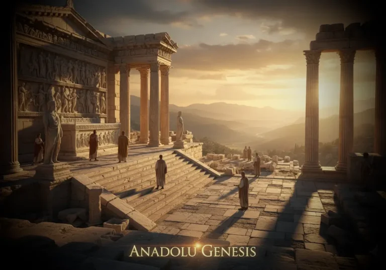 Pergamon Akropolü’nde Zeus Sunağı ve Helenistik mimarinin görkemini yansıtan tarihi Anadolu sahnesi.