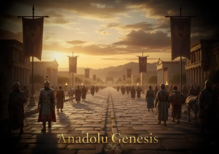 Pers İmparatorluğu döneminde Sardes ve Kral Yolu üzerinden Anadolu’nun stratejik ve kültürel önemini gösteren sahne.