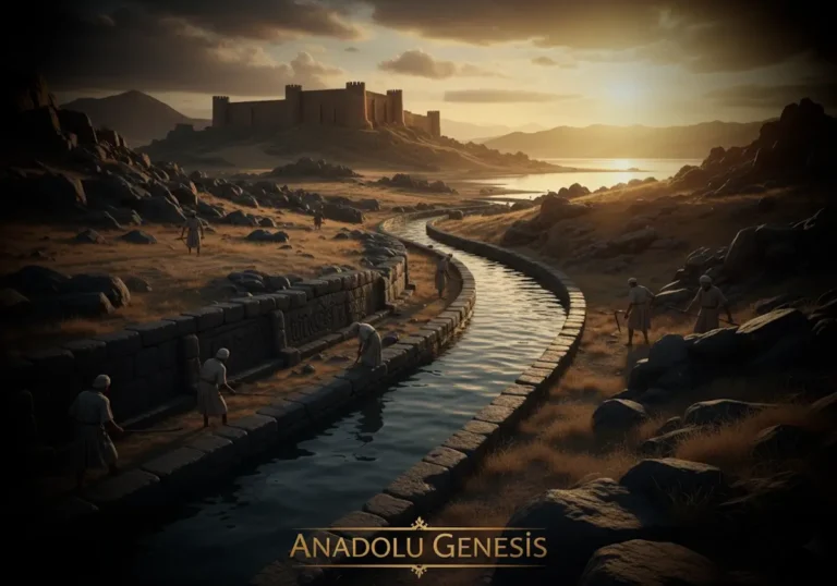 Van yakınlarındaki 2800 yıllık Şamran Kanalı ve Urartu su mühendisliğini gösteren sinematik tarihsel sahne.