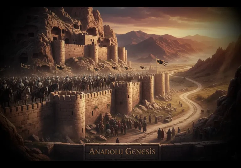 Kapadokya’da Bizans Thema ordularını ve Anadolu savunma kalelerini gösteren sinematik tarihsel sahne.
