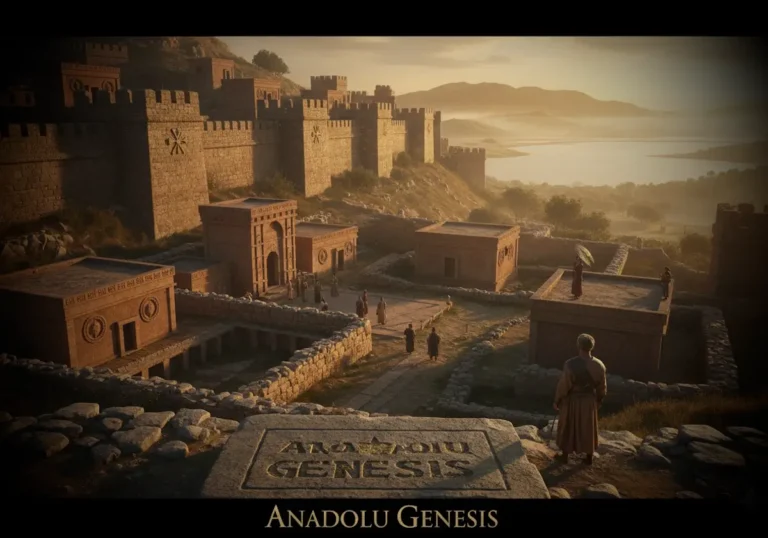Truva kentinin Luvi uygarlığıyla olası bağını yansıtan, Batı Anadolu’da geçen tarihsel ve arkeolojik atmosferli görsel