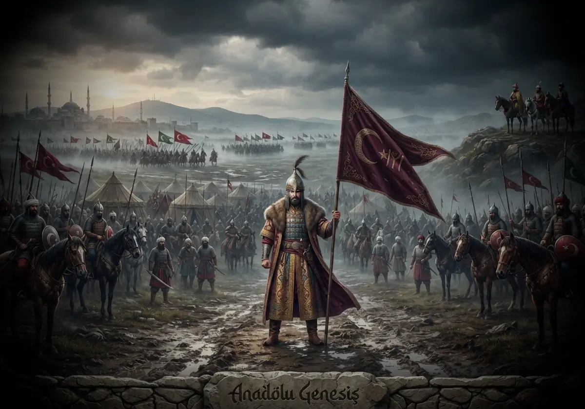 1421–1422 Düzmece Mustafa İsyanı sırasında II. Murad ile taht mücadelesini konu alan, erken dönem Osmanlı ordularını gösteren tarihsel sahne.