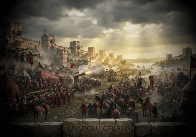 1402 İstanbul Kuşatması sırasında Yıldırım Bayezid ordusunun Konstantinopolis surları önündeki tarihî kuşatma hazırlıklarını gösteren sahne.