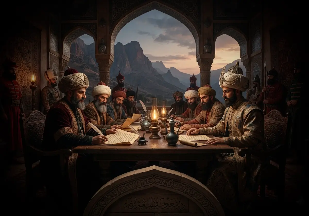 Kasr-ı Şirin Antlaşması sırasında Osmanlı ve Safevi elçilerinin 1639 yılında sınır görüşmeleri yaptığı tarihî sahne.