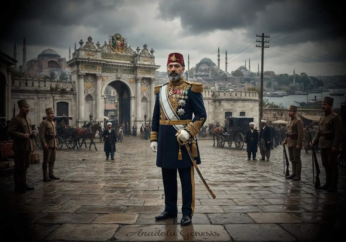 Mahmud Şevket Paşa'nın II. Meşrutiyet dönemindeki askerî ve siyasi liderliğini yansıtan tarihî Osmanlı sahnesi.