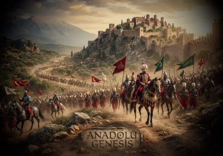 1460 Mora Seferi sırasında Fatih Sultan Mehmed komutasındaki Osmanlı ordusunun Mistra'ya ilerleyişini gösteren tarihî sahne.